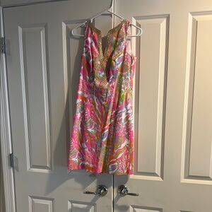 Colorful Sleeveless Dress with Gold Accents by Lilly Pulitzer size 0